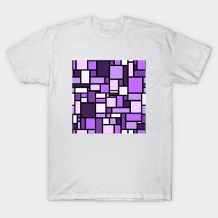 Purple Square and Rectangle Geometric Patterns - Disco Vibes T-Shirt